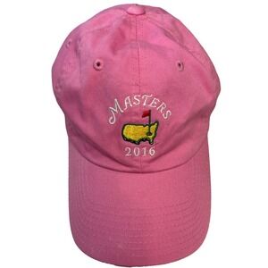Masters 2016 American Needle Pink Golf Hat Adjustable Striped Strap Dad Cap